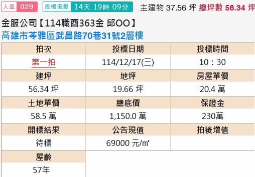 苓雅透天拍賣-2